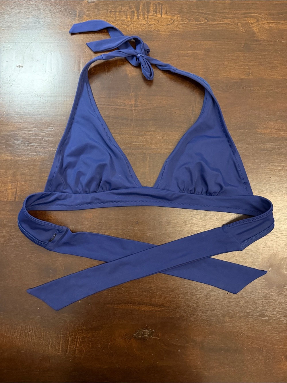 Women’s Navy Halter Triangle Bikini Top